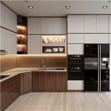 Tủ bếp gỗ công nghiệp