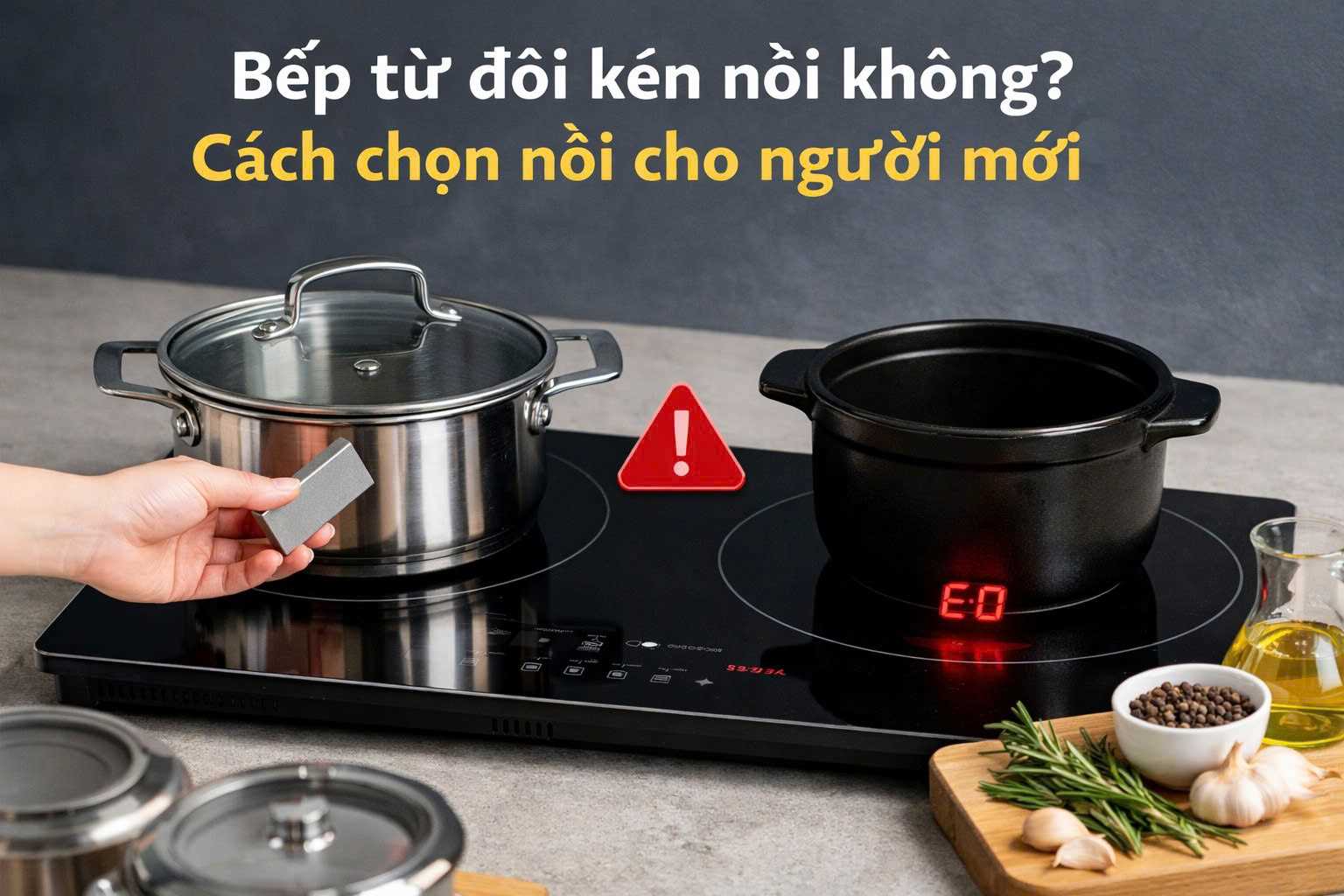 Bếp từ đôi kén nồi không? Cách chọn nồi cho bếp từ hai vùng nấu