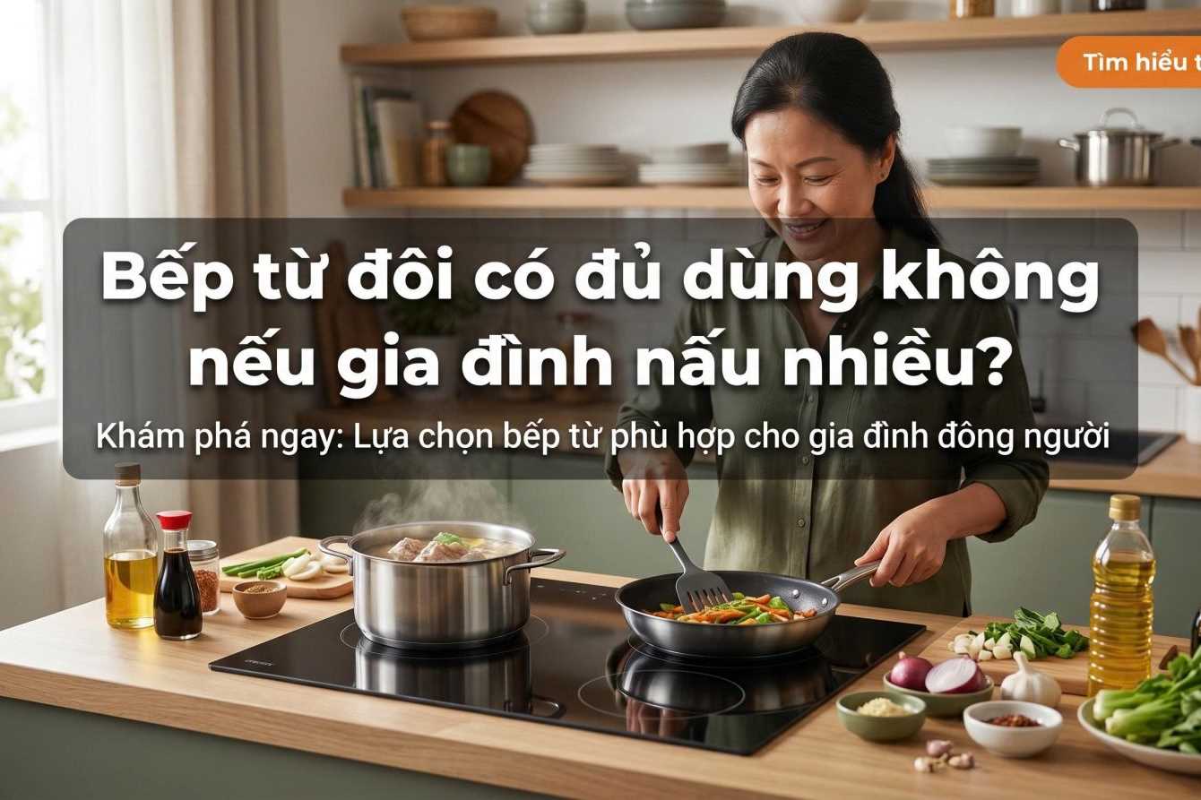 Bếp từ đôi có đủ dùng không nếu gia đình nấu nhiều?