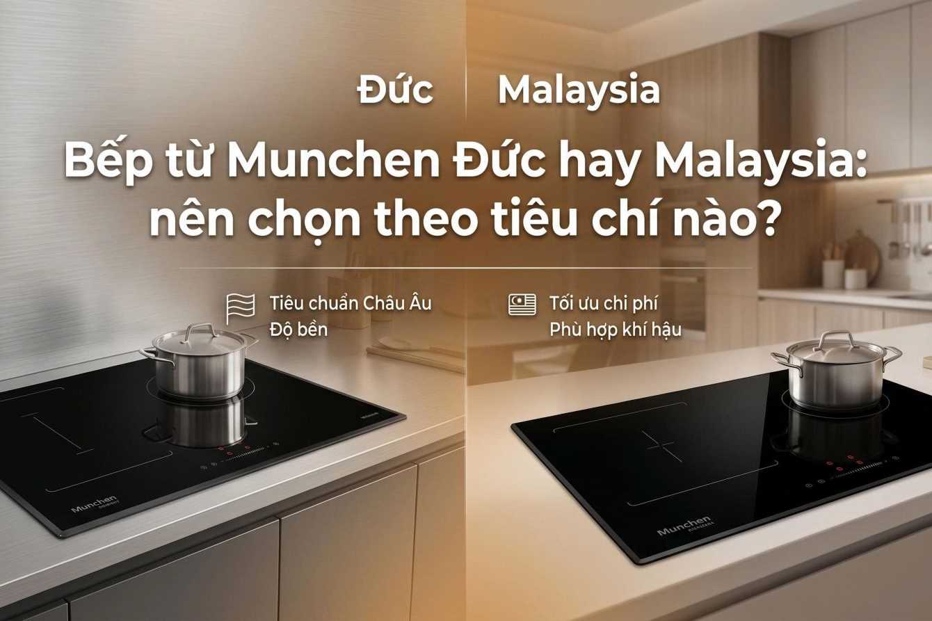Bếp từ Munchen Đức hay Malaysia: nên chọn theo tiêu chí nào?
