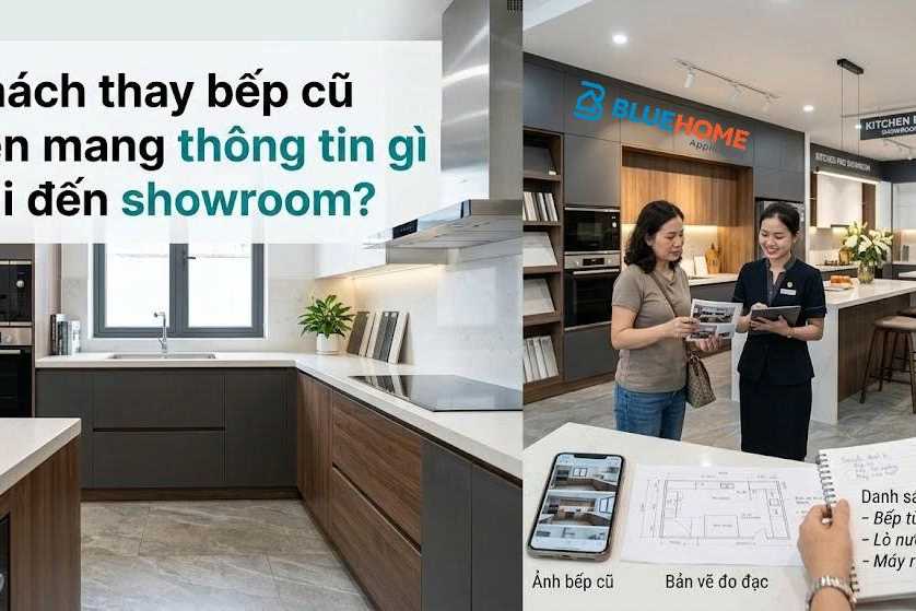 Khách thay bếp cũ nên mang thông tin gì khi đến showroom?