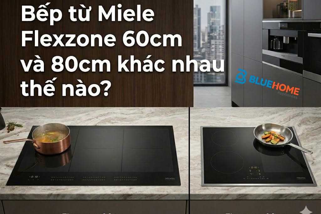 Bếp từ Miele Flexzone 60cm và 80cm khác nhau thế nào?