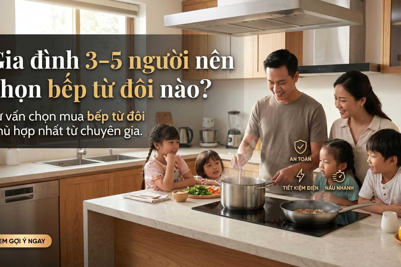 Gia đình 3–5 người nên chọn bếp từ đôi nào?