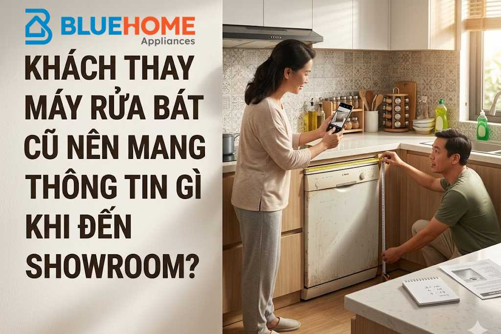 Khách thay máy rửa bát cũ nên mang thông tin gì khi đến showroom?