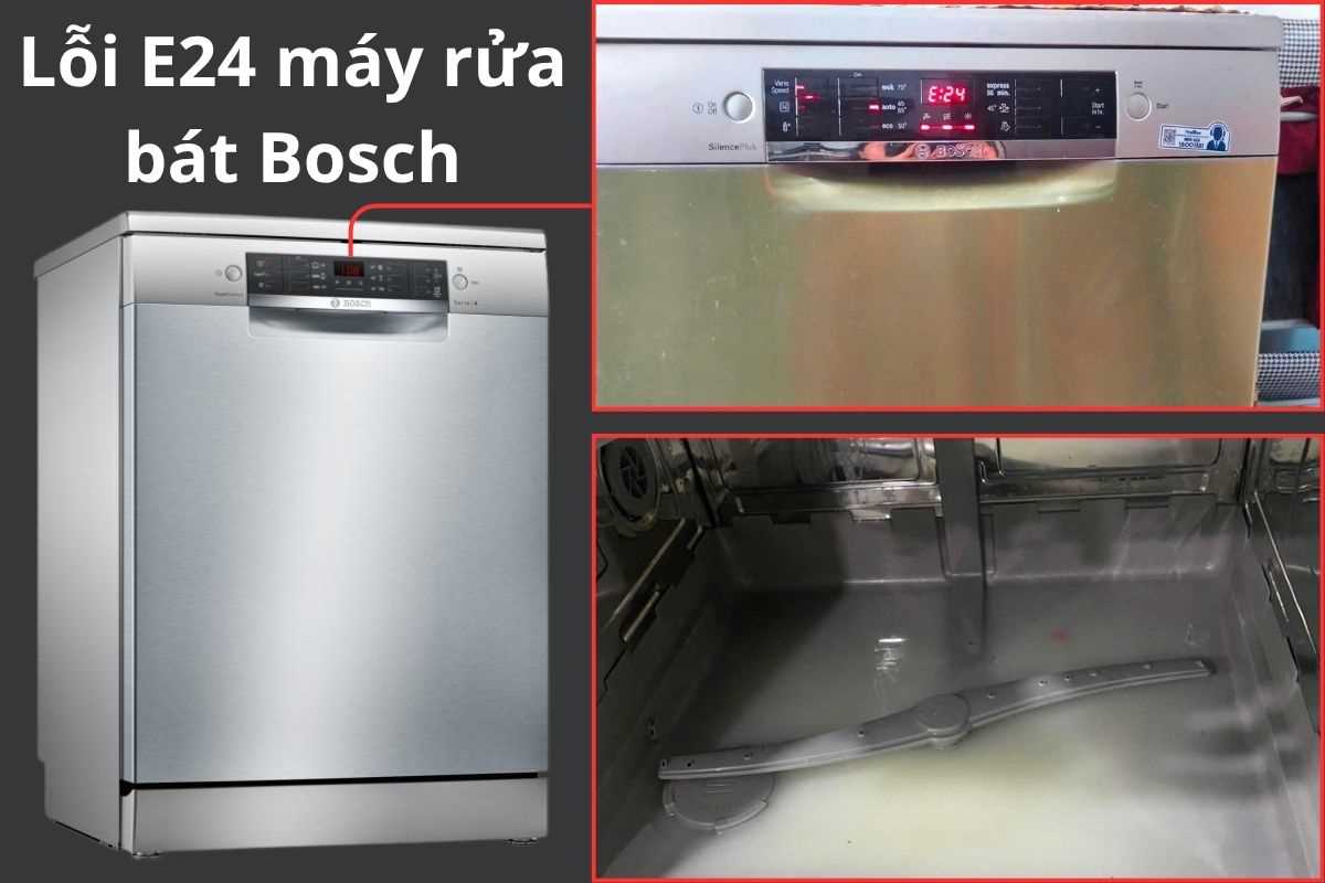 Lỗi E24 máy rửa bát Bosch: Nguyên nhân và cách khắc phục