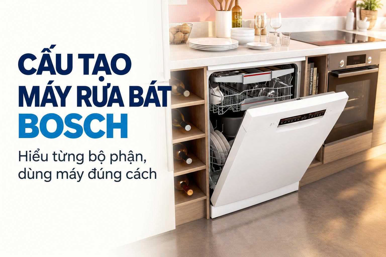 Cấu tạo máy rửa bát Bosch: Các bộ phận và cách hoạt động
