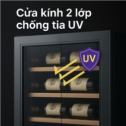 Cửa kính 2 lớp chống tia UV – Bảo vệ rượu vang khỏi ánh sáng