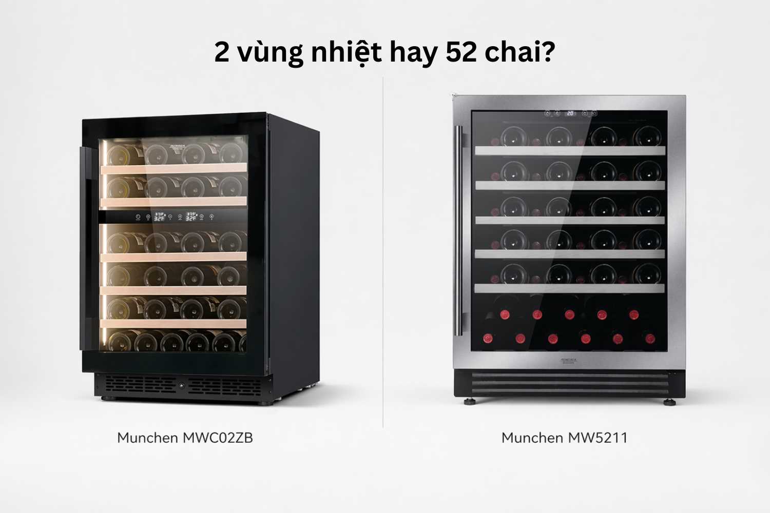 MWC02ZB hay MW5211: nên chọn tủ rượu Munchen nào?