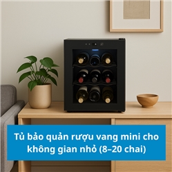 Tủ bảo quản rượu vang mini cho không gian nhỏ (8–20 chai)