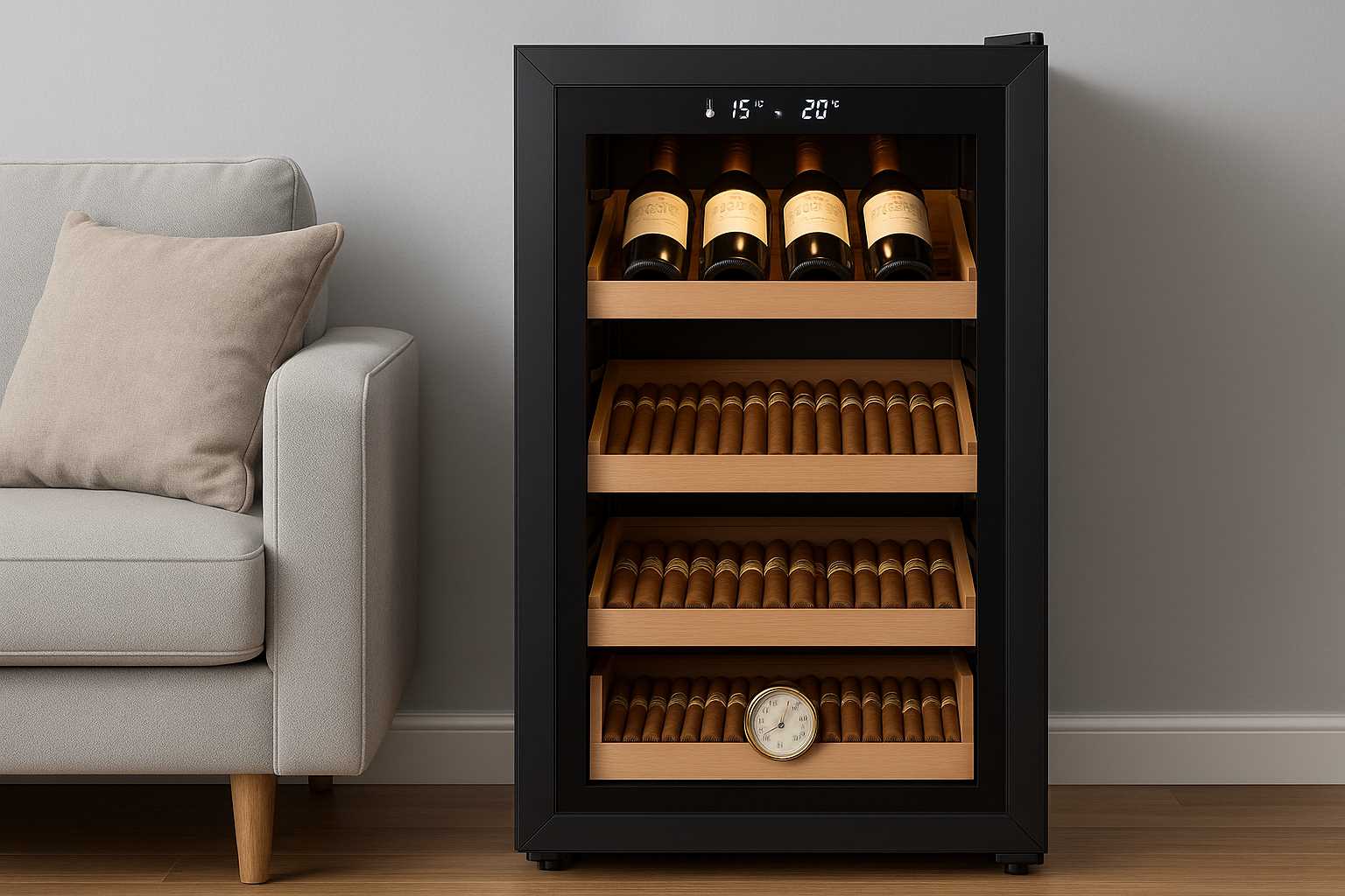 Tủ xì gà rượu vang – Giải pháp bảo quản rượu và cigar đẳng cấp cho gia đình
