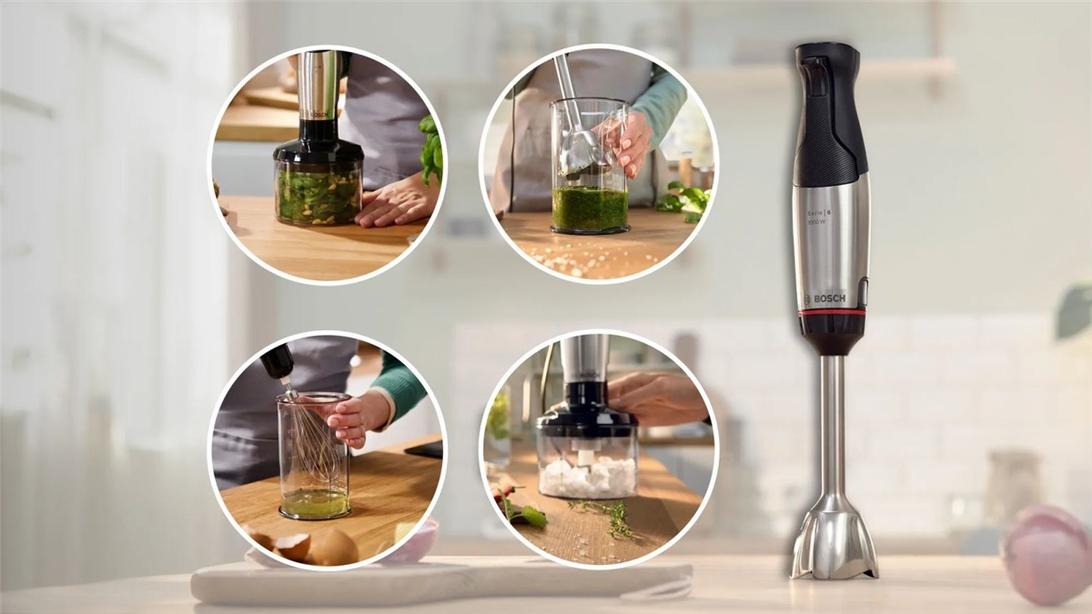 Máy xay sinh tố cầm tay nhỏ gọn, linh hoạt, dễ vệ sinh, tiện lợi xay cháo, súp và sinh tố.