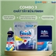 Combo Chất Tẩy Rửa Finish: Finish Quantum AIO (72 viên) + Muối Rửa Bát Finish 1,2kg + Nước Làm Bóng Finish 400ml