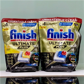 COMBO 2 túi Finish Ultimate Plus (52 viên/ túi) - 16 chức năng làm sạch