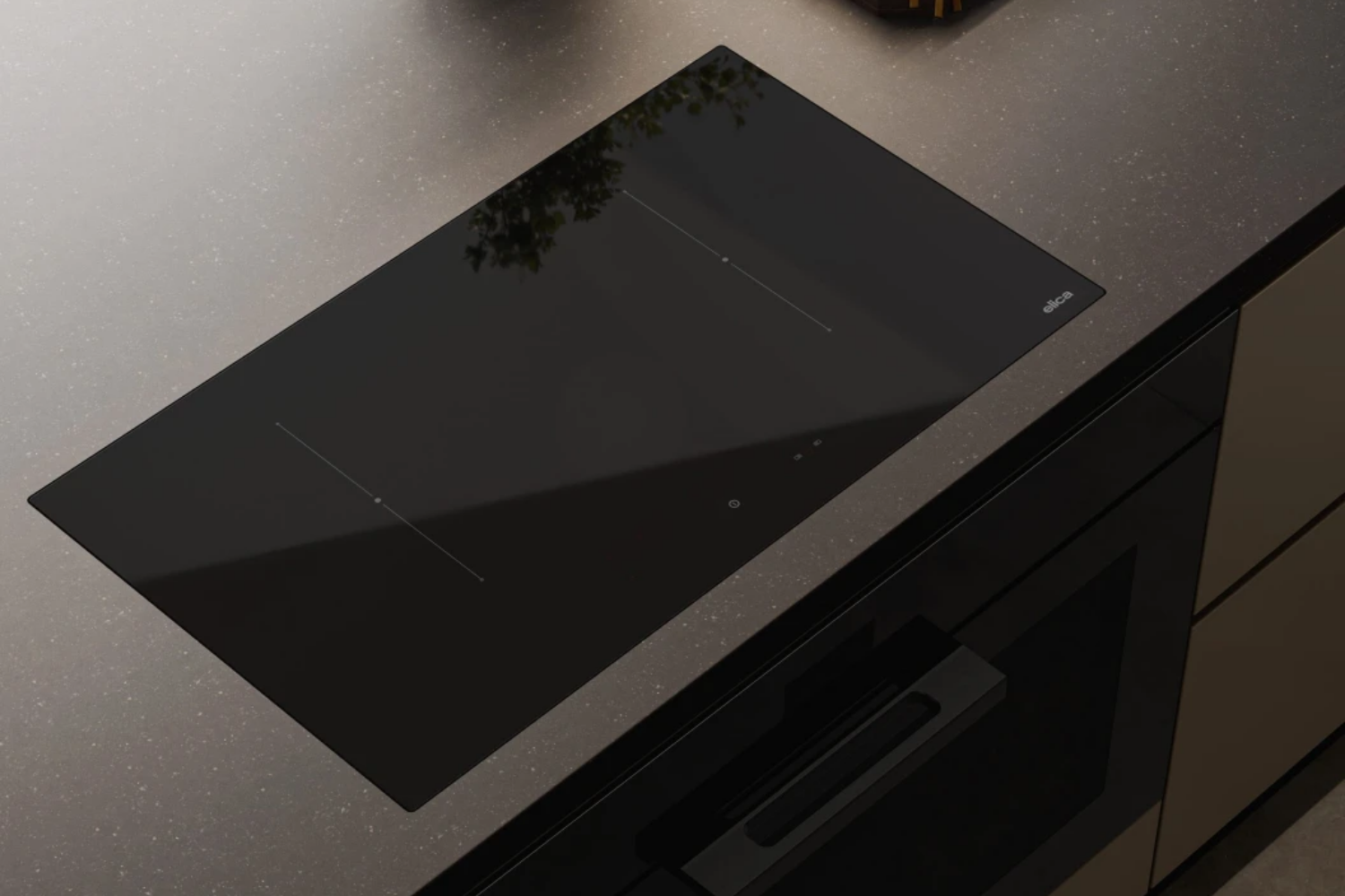 Mặt bếp từ kính đen thiết kế tối giản, phù hợp căn bếp hiện đại