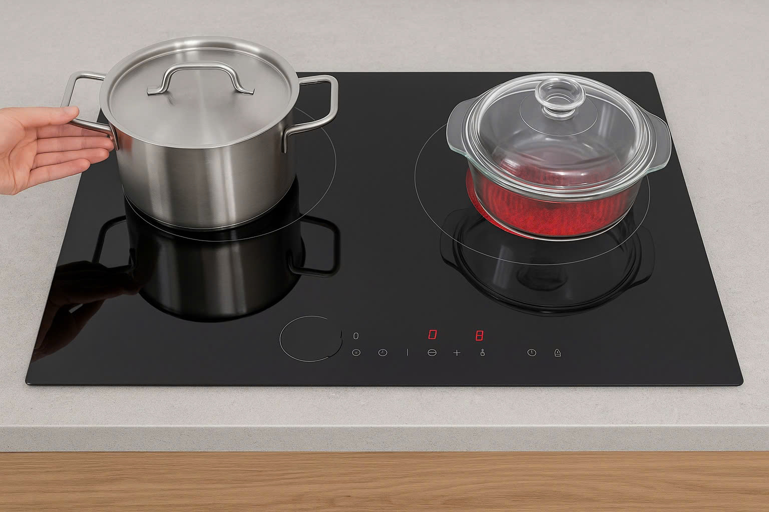 Bếp từ kén nồi, chỉ dùng đáy nhiễm từ; bếp hồng ngoại linh hoạt, không kén nồi, kết hợp tối ưu.