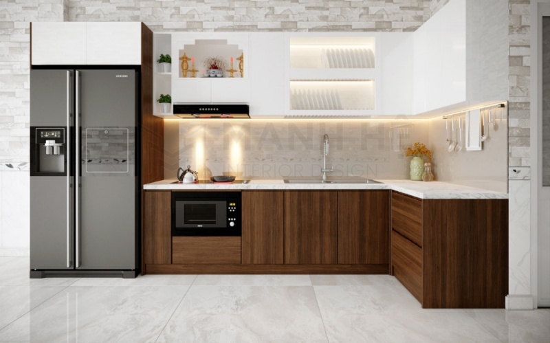 Thiết kế tủ bếp đứng cho không gian thêm sang trọng, tiện nghi và thời  thượng