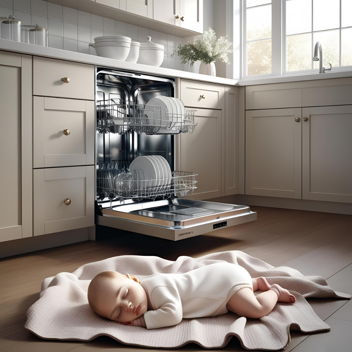 Máy rửa bát hoạt động êm ái, không lo ảnh hưởng đến giấc ngủ hay sinh hoạt của gia đình
