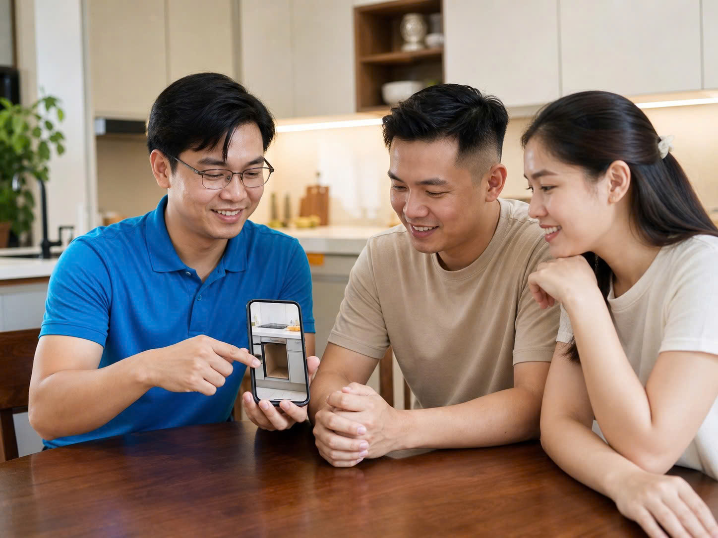 Khách hàng gửi ảnh khu bếp để BlueHome tư vấn loại máy rửa bát phù hợp trước khi mua