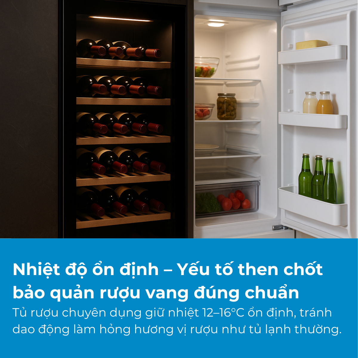 Nhiệt độ ổn định – Yếu tố then chốt bảo quản rượu vang đúng chuẩn