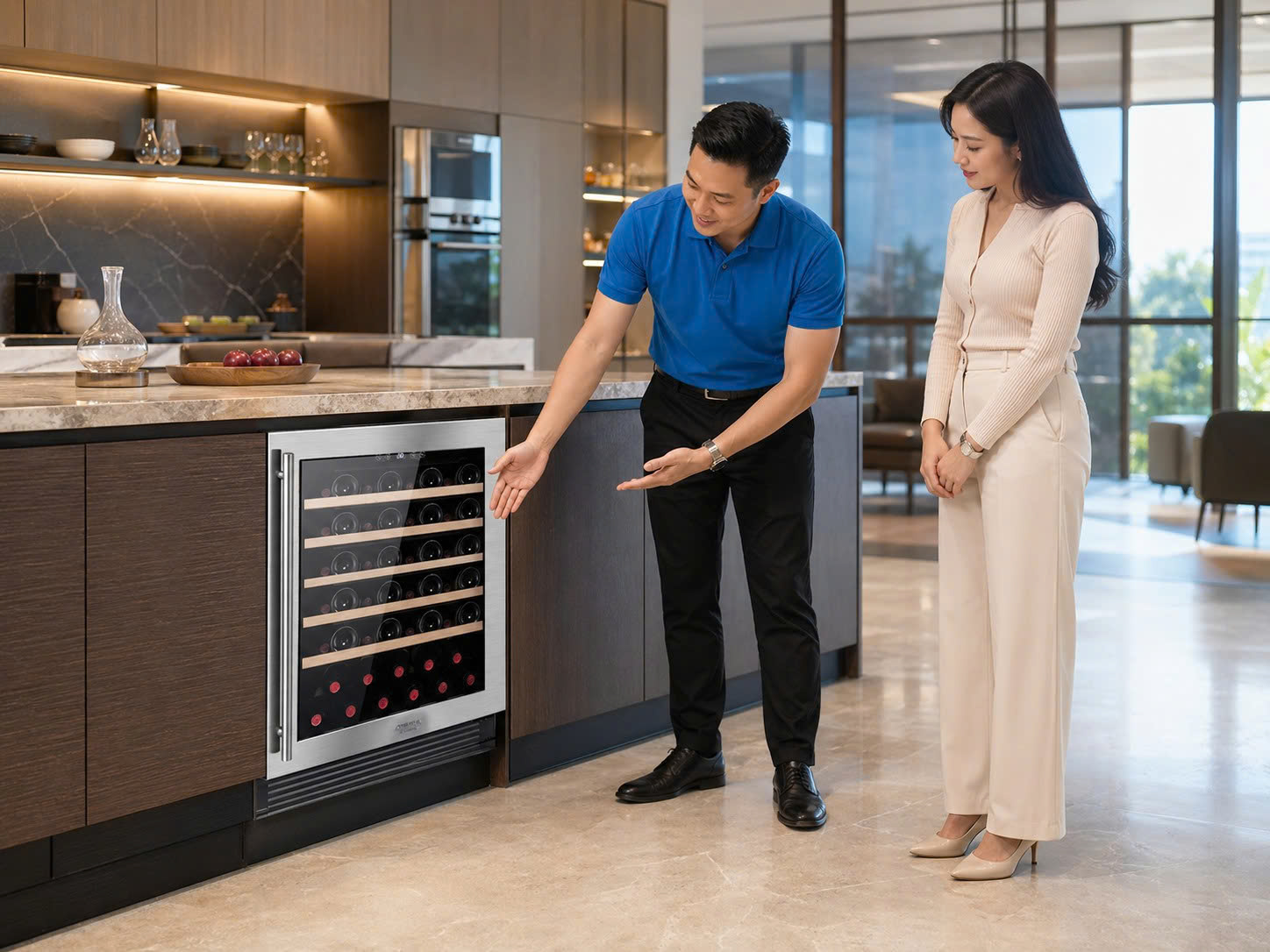Tủ rượu Munchen MW5211 lắp gọn trong không gian bếp cao cấp