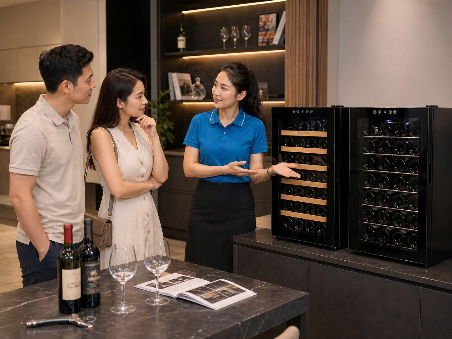 tu van chon tu ruou vang 28 chai tai showroom BlueHome