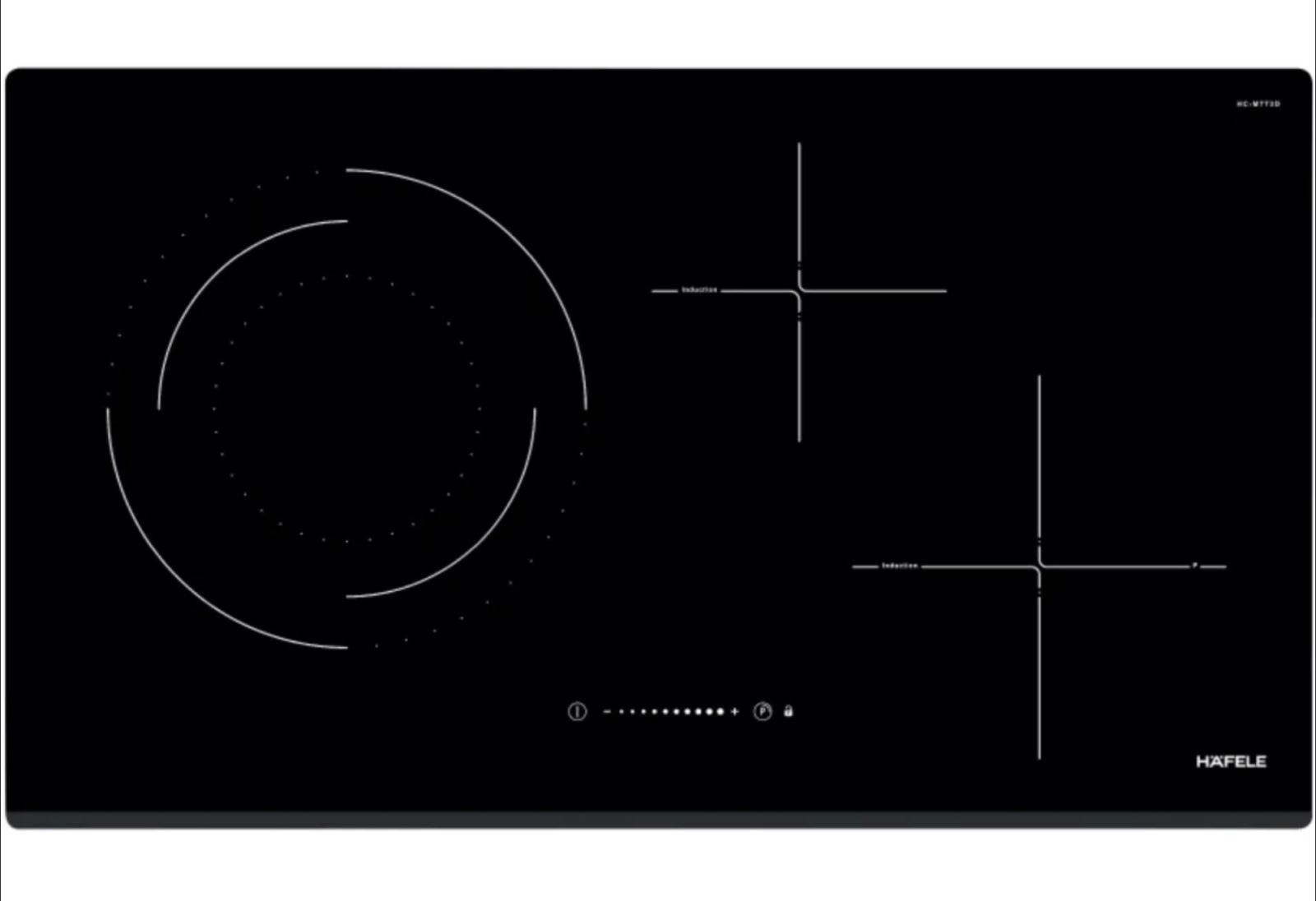 Hafele HC-M773D bếp ba vùng từ và hồng ngoại, Booster mạnh, kính Schott Ceran, an toàn, bền bỉ, tiện ích.