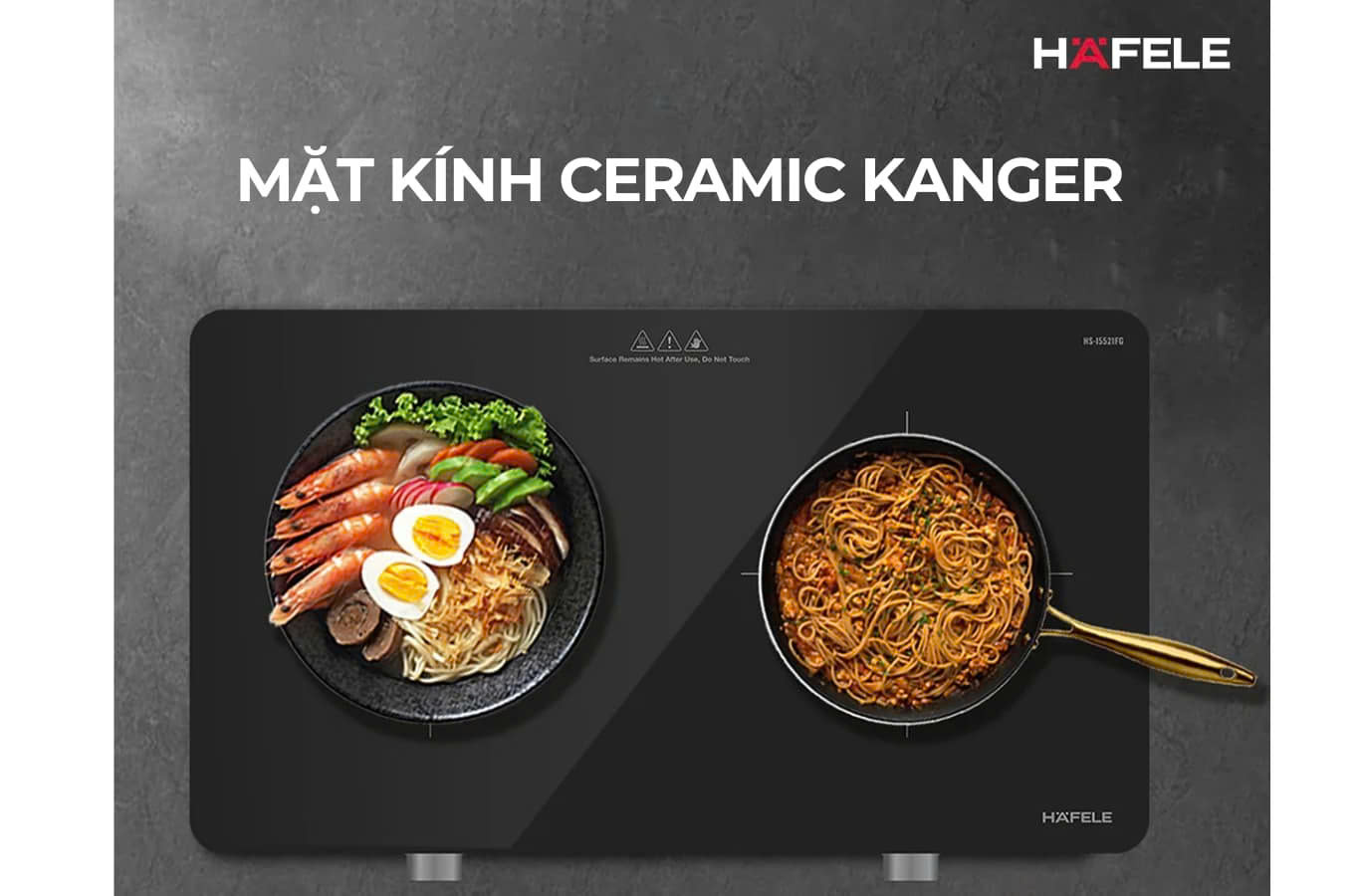 Bếp từ đôi Hafele HS-I5521FG 3kW, Booster, giữ ấm, hẹn giờ, an toàn, nhỏ gọn, tiện lợi cho gia đình.