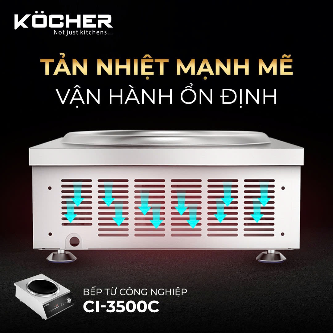 Hệ thống tản nhiệt kép mạnh mẽ và linh kiện cao cấp giúp Kocher CI-3500C hoạt động ổn định suốt ngày dài