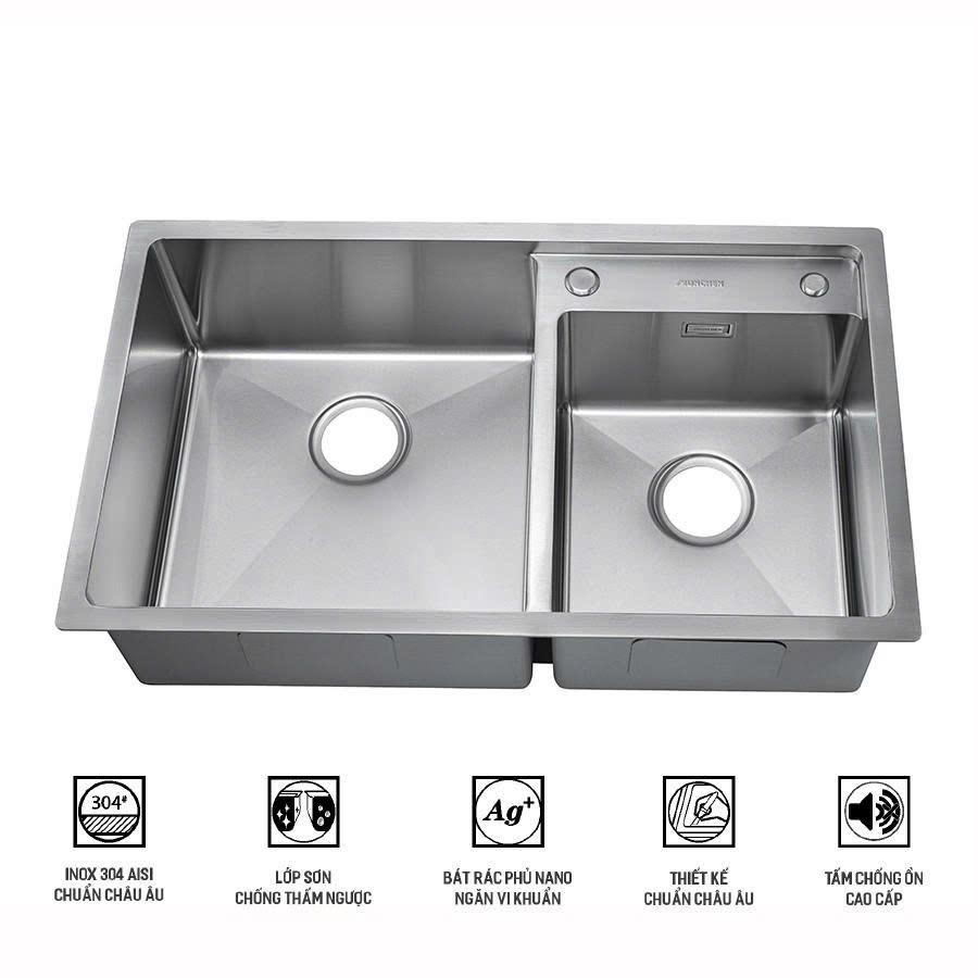 Chậu Inox Munchen AISI 304 MBS4882-S01 – Đẳng cấp châu Âu cho gian bếp Việt