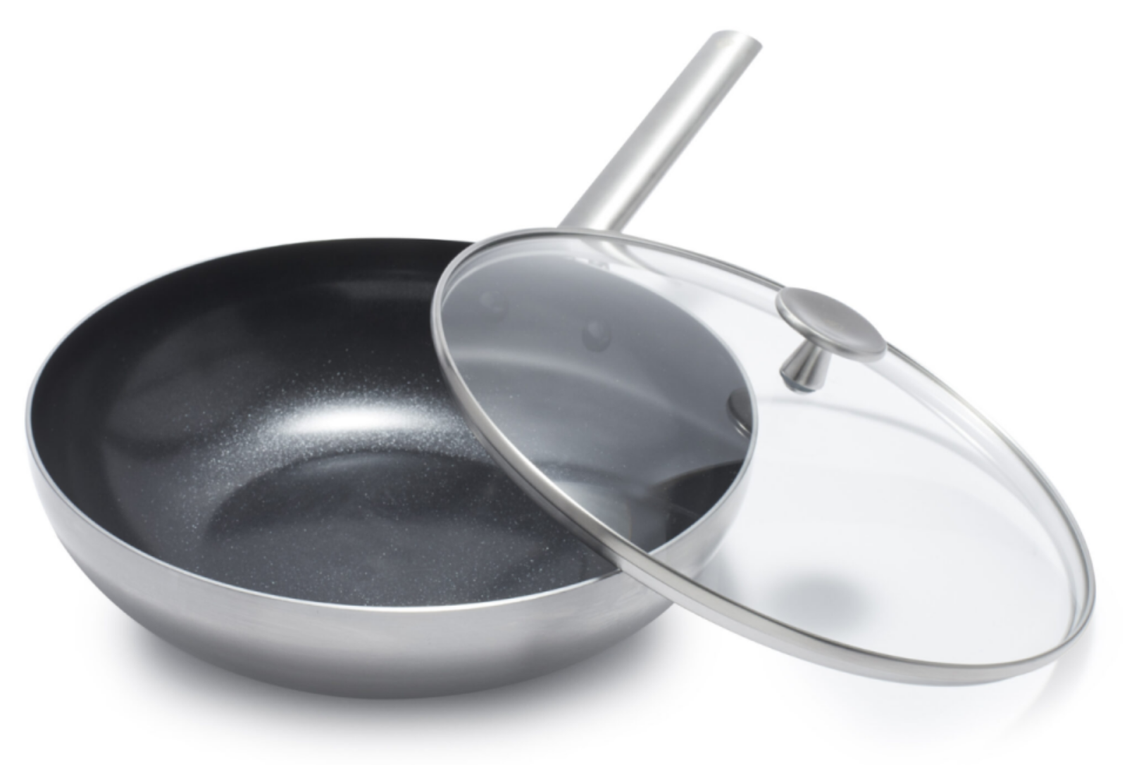 Chảo xào sâu lòng 28cm dung tích lớn, thành cao, tiện xào nhiều thực phẩm, giảm bắn dầu mỡ.