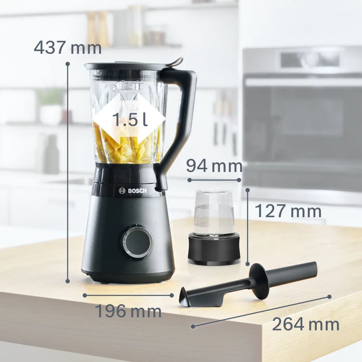 Bosch MMB6176B với 2 cối xay cao cấp, chịu nhiệt, đa năng, dễ vệ sinh, an toàn tuyệt đối.