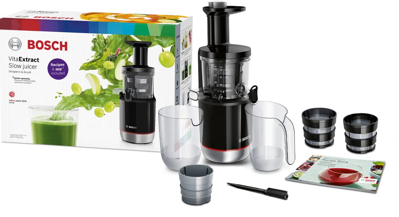 Máy ép chậm Bosch MESM731M cao cấp, ép kiệt nước, giữ trọn dưỡng chất, giúp cả nhà khỏe mạnh.