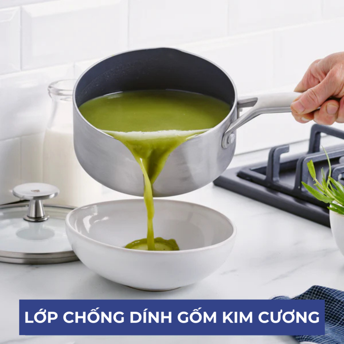 Lớp chống dính kim cương Midnight Diamond siêu bền, an toàn sức khỏe, không độc hại, chống trầy vượt trội.