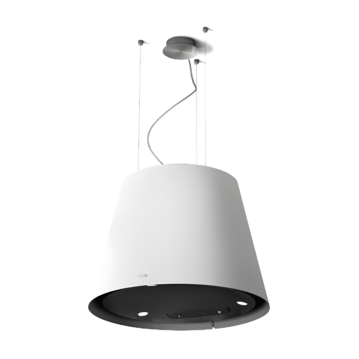 Elica EASY UX màu trắng với mặt dưới và hệ đèn chiếu sáng
