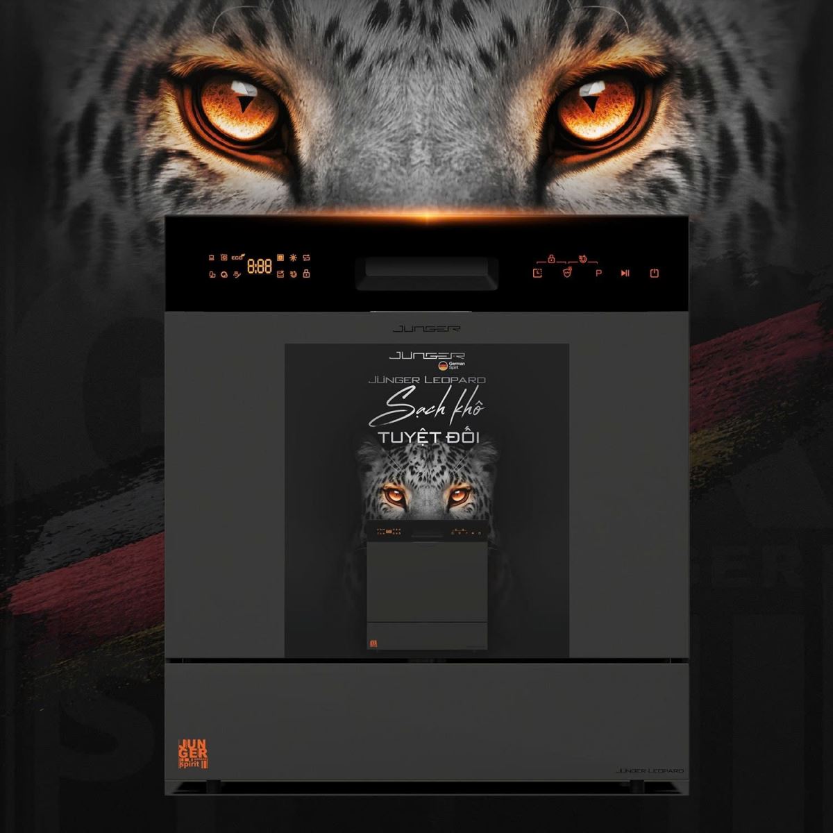 Máy rửa bát Junger Leopard DWJ-136-VG: Giải pháp rửa chén bát sạch khuẩn cho gia đình hiện đại