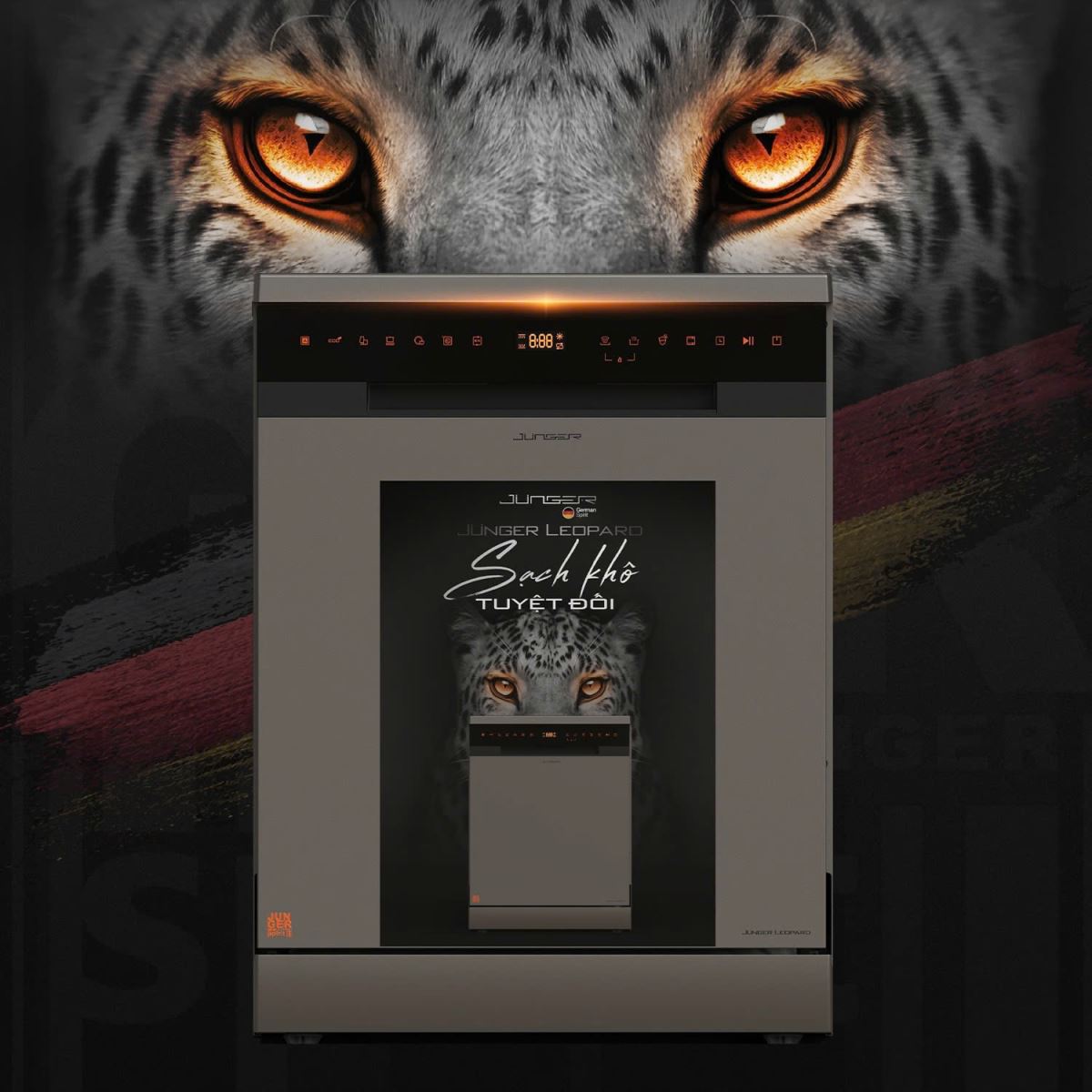 Máy rửa bát Junger Leopard DWJ-163-MS – Trợ thủ đắc lực cho gian bếp hiện đại