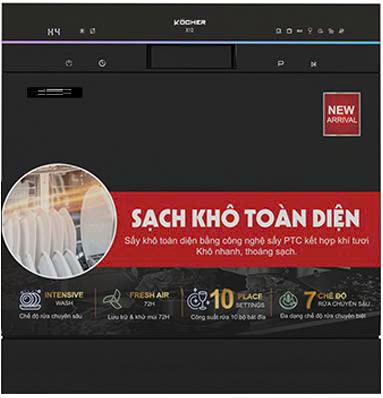 Máy Rửa Bát Kocher X10 – Giải Pháp Nhỏ Gọn Cho Căn Bếp Việt