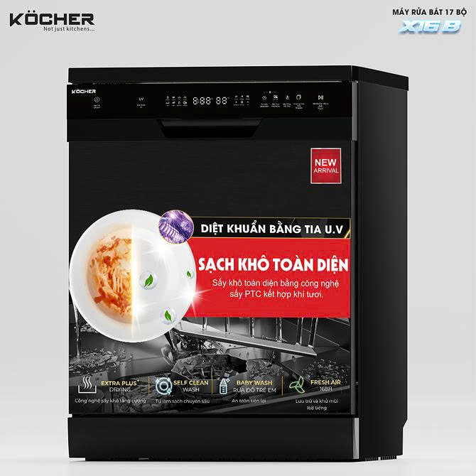 Máy Rửa Bát Kocher X16B – Lựa Chọn Đột Phá Cho Gian Bếp Hiện Đại