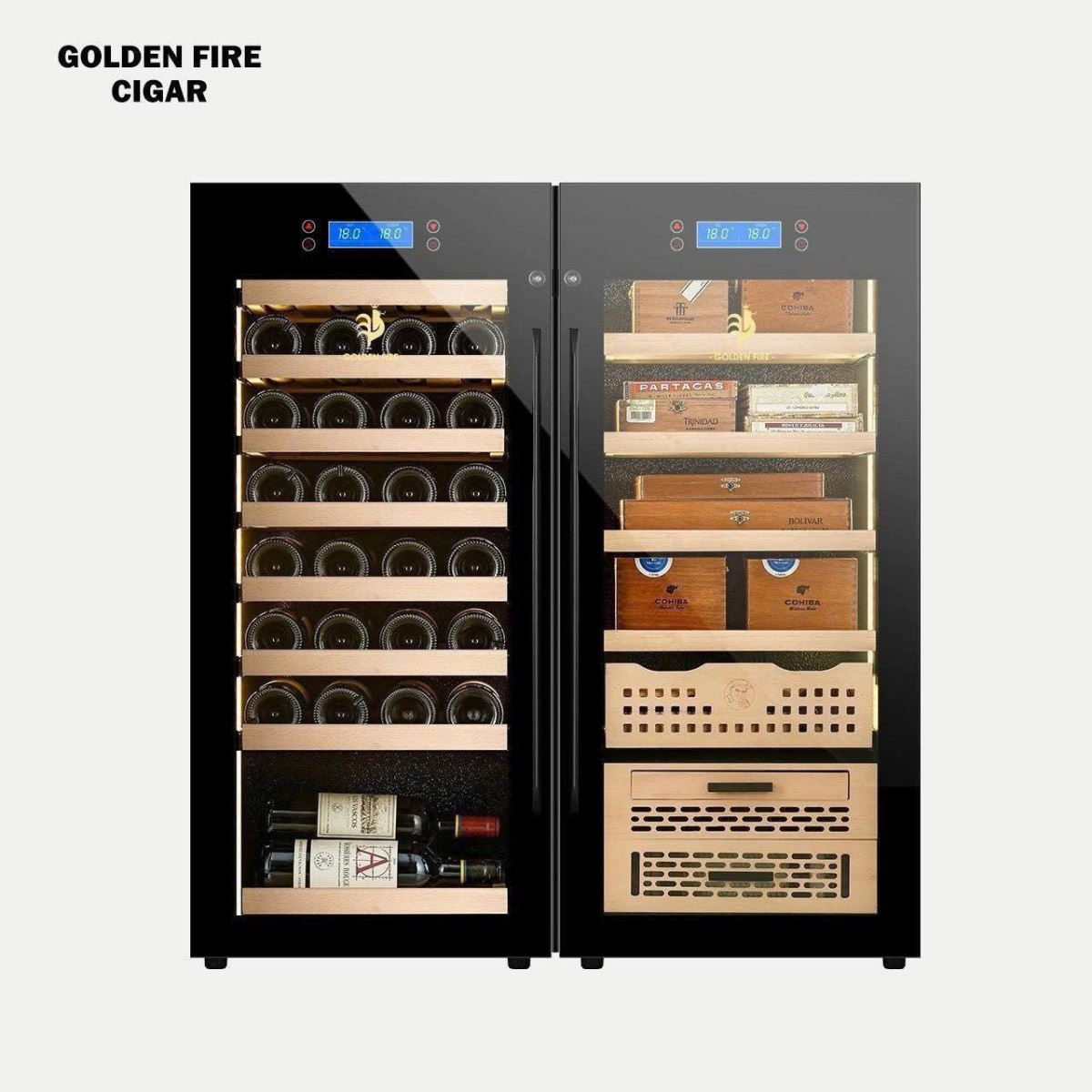 Tủ Bảo Quản Cigar Rượu Vang Golden Fire GF 298 – Lựa chọn 2‑in‑1 tối ưu không gian