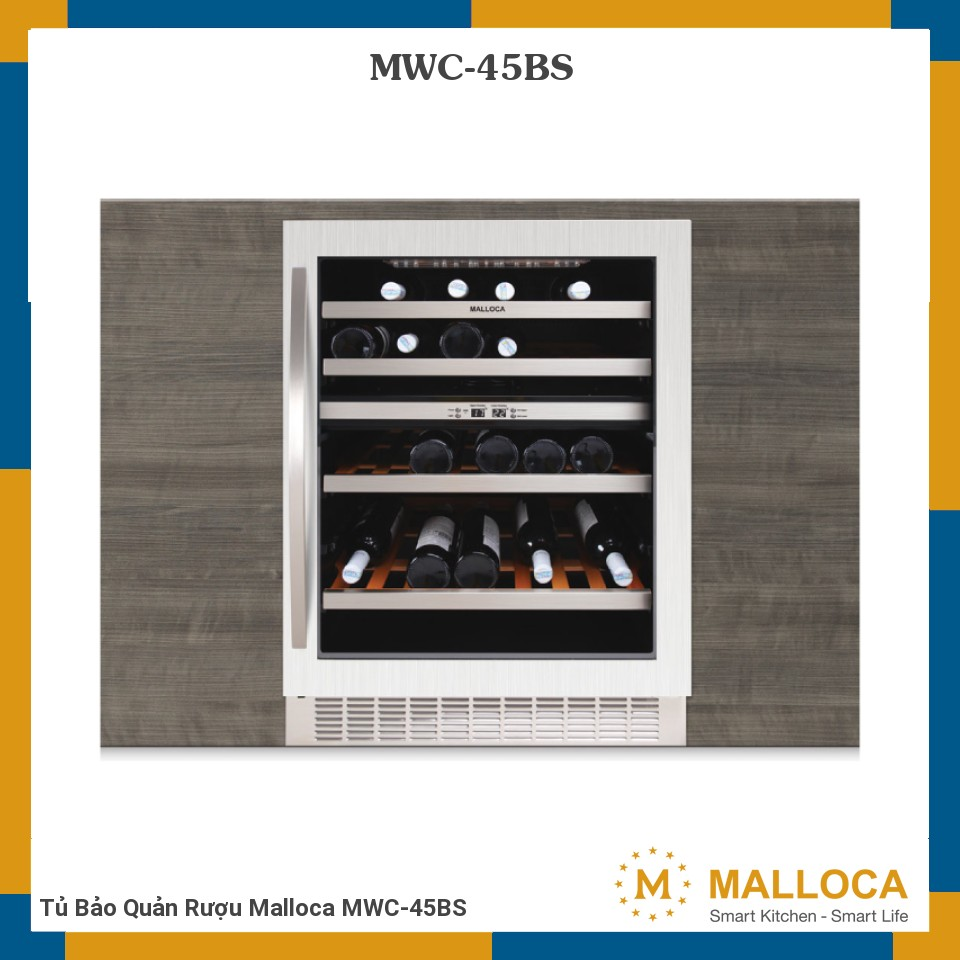 Tủ bảo quản rượu vang âm tủ/độc lập Malloca MWC-45BS