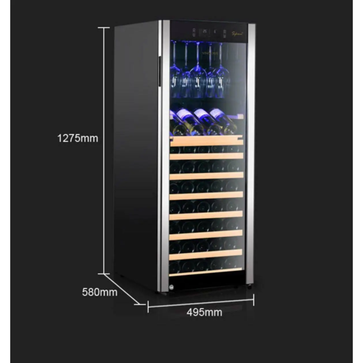 Kích thước tủ rượu vang Vinocave 85 chai suoi kinh