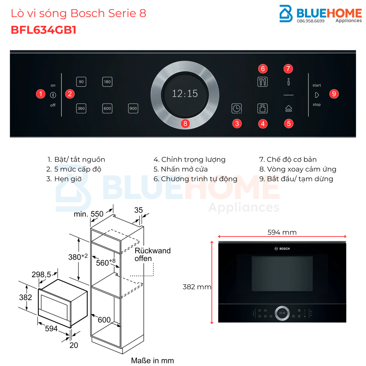 Lò Vi Sóng Bosch BFL634GB1, Bosch BFL634GB1 Thiết Kế Đơn Giản Dễ Dùng