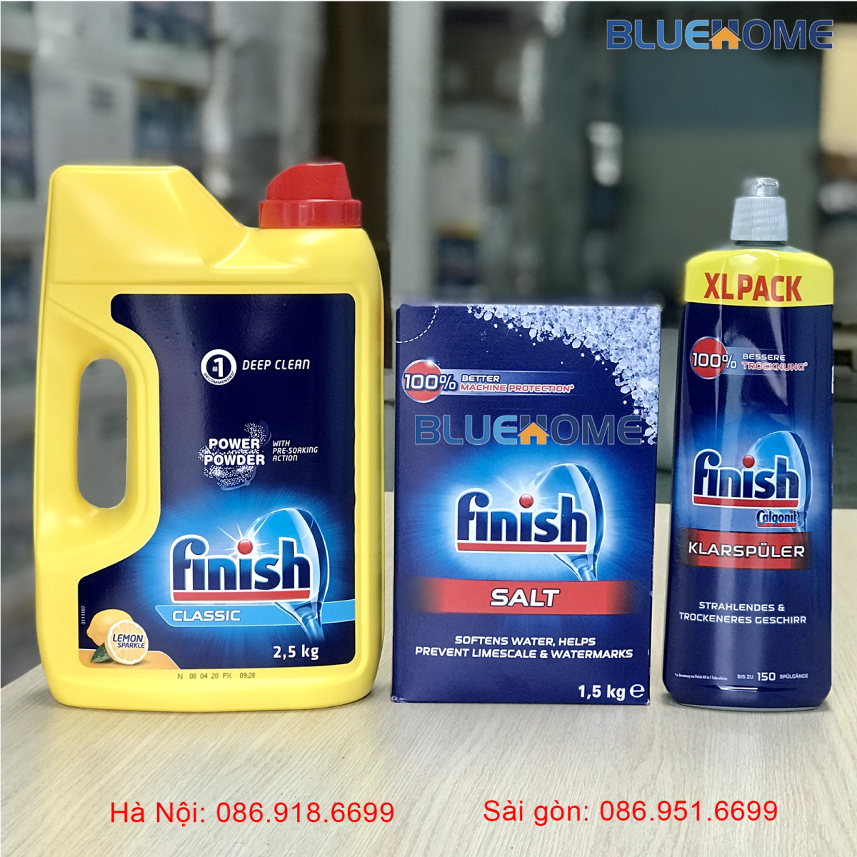 Combo : Bột Finish Classic 2,5kg + Muối Finish 1.5kg + Bóng Finish 750ml