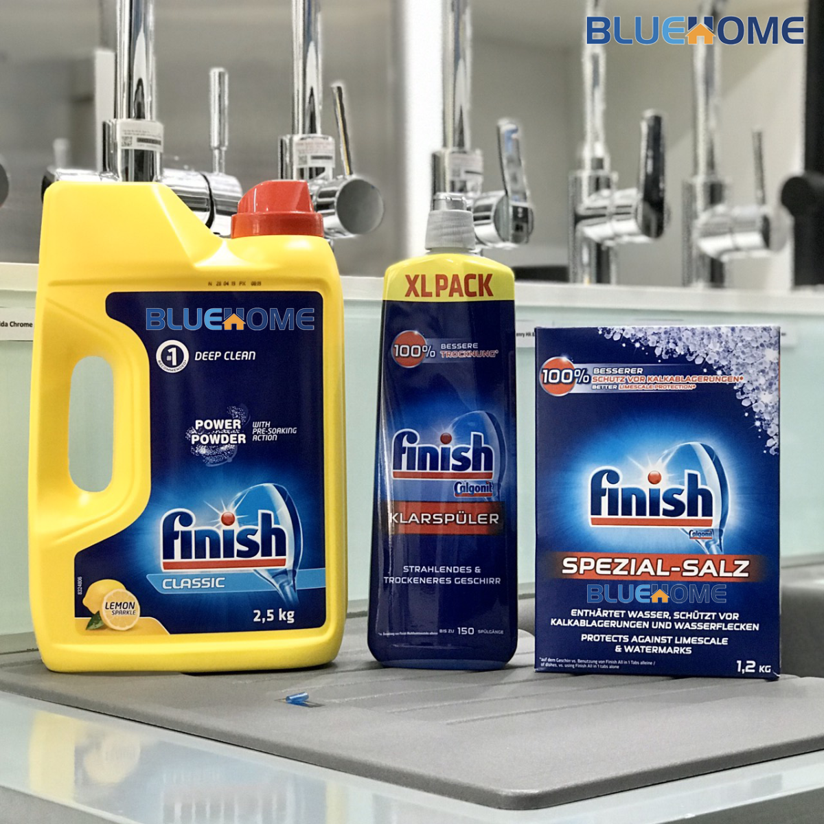 Combo: Bột Finish 2.5kg + Muối Finish 1.2kg + Nước làm bóng Finish 750ml