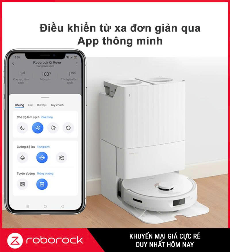 Roborock Qrevo-Q-5AE – Đỉnh cao robot hút bụi lau nhà 12.000Pa