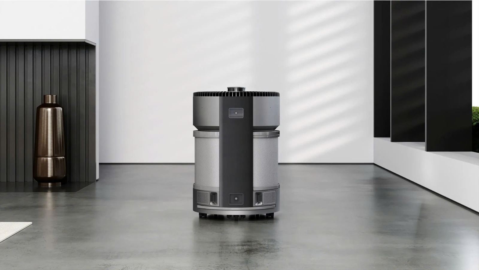 AIRBOT Z1 thiết kế Bắc Âu sang trọng, tinh tế, phối màu xám–đen hiện đại, phù hợp mọi không gian sống.