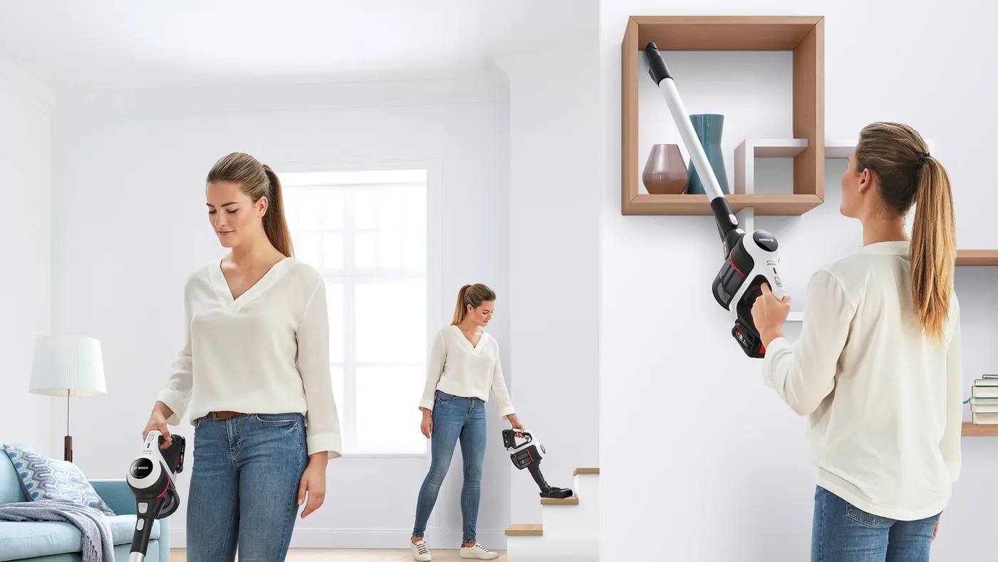 Động cơ TurboSpin kết hợp đầu hút Bosch AllFloor Power hút sạch 99,9% bụi bẩn, làm sạch mọi bề mặt.