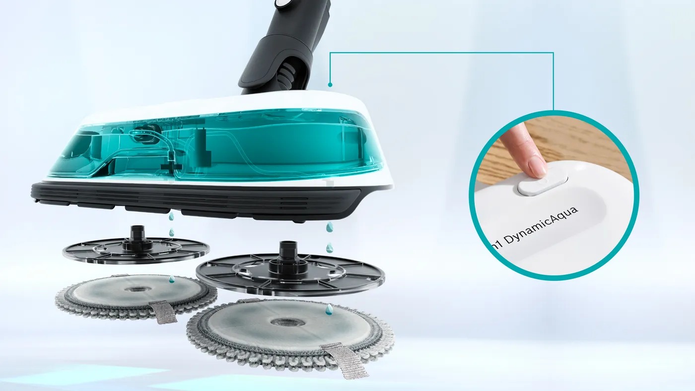 Hệ thống cấp nước tự động, dễ điều chỉnh, làm sạch hiệu quả, tiện vệ sinh, không gây ướt sàn.
