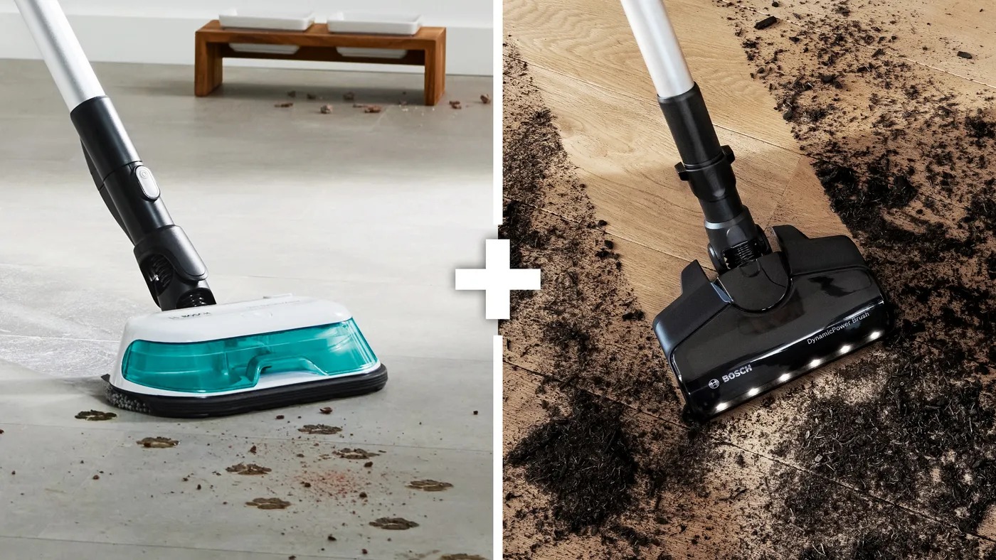 Bosch BCS71HYG3 máy hút bụi không dây cao cấp, hút bụi lau nhà 2-trong-1, làm sạch nhanh toàn diện.