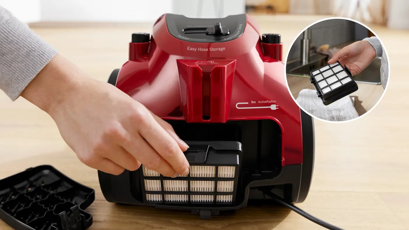 Bosch BGC05AAA2 trang bị bộ lọc HEPA cao cấp, loại bỏ 99,95% bụi mịn, phấn hoa và tác nhân dị ứng.Bosch BGC05AAA2 trang bị bộ lọc HEPA cao cấp, loại bỏ 99,95% bụi mịn, phấn hoa và tác nhân dị ứng.